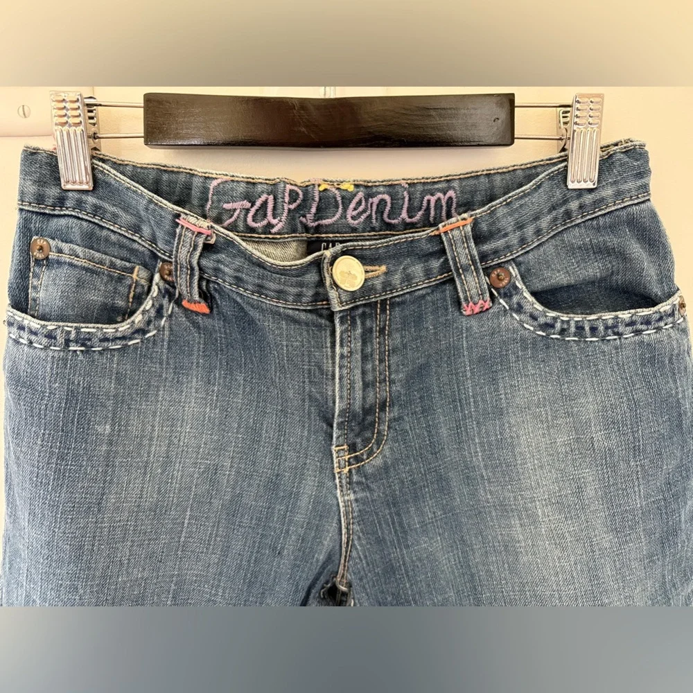 Gap Girls Bermuda Denim Blue Jean Shorts Size 12 Plus Adjustable Waist
